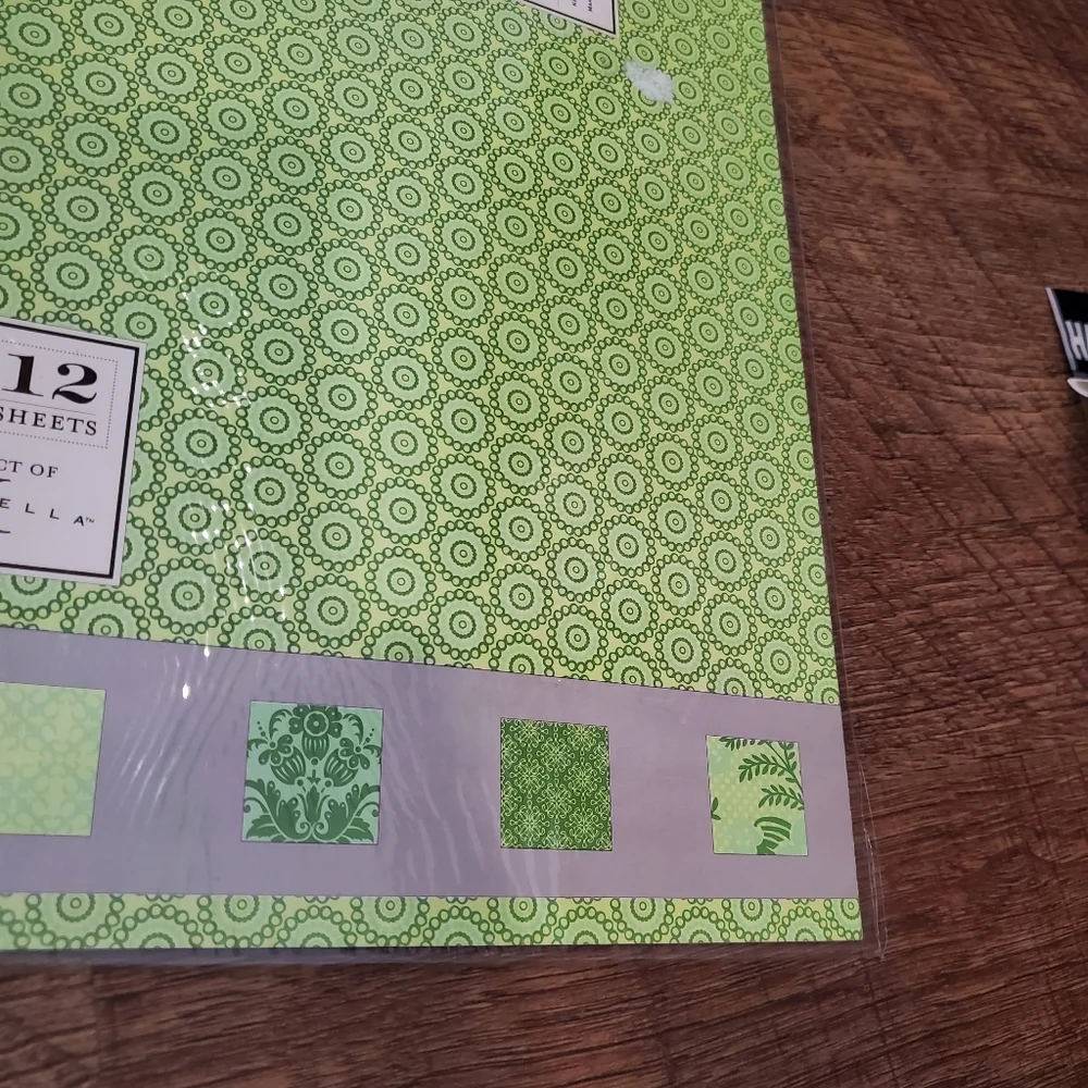 K and Company Marcella Fresh Paint Scrapbooking Paper Designer Pattern Green New